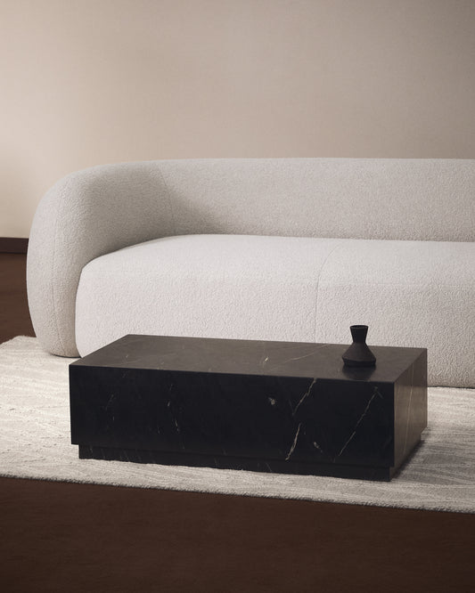 Tavolino da salotto Sorein in marmo nero 100 x 50 cm