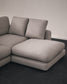 Divano Gala 4 posti in micro bouclé grigio con chaise longue destra 300 cm