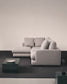 Divano Gala 4 posti in micro bouclé grigio con chaise longue sinistra 300 cm