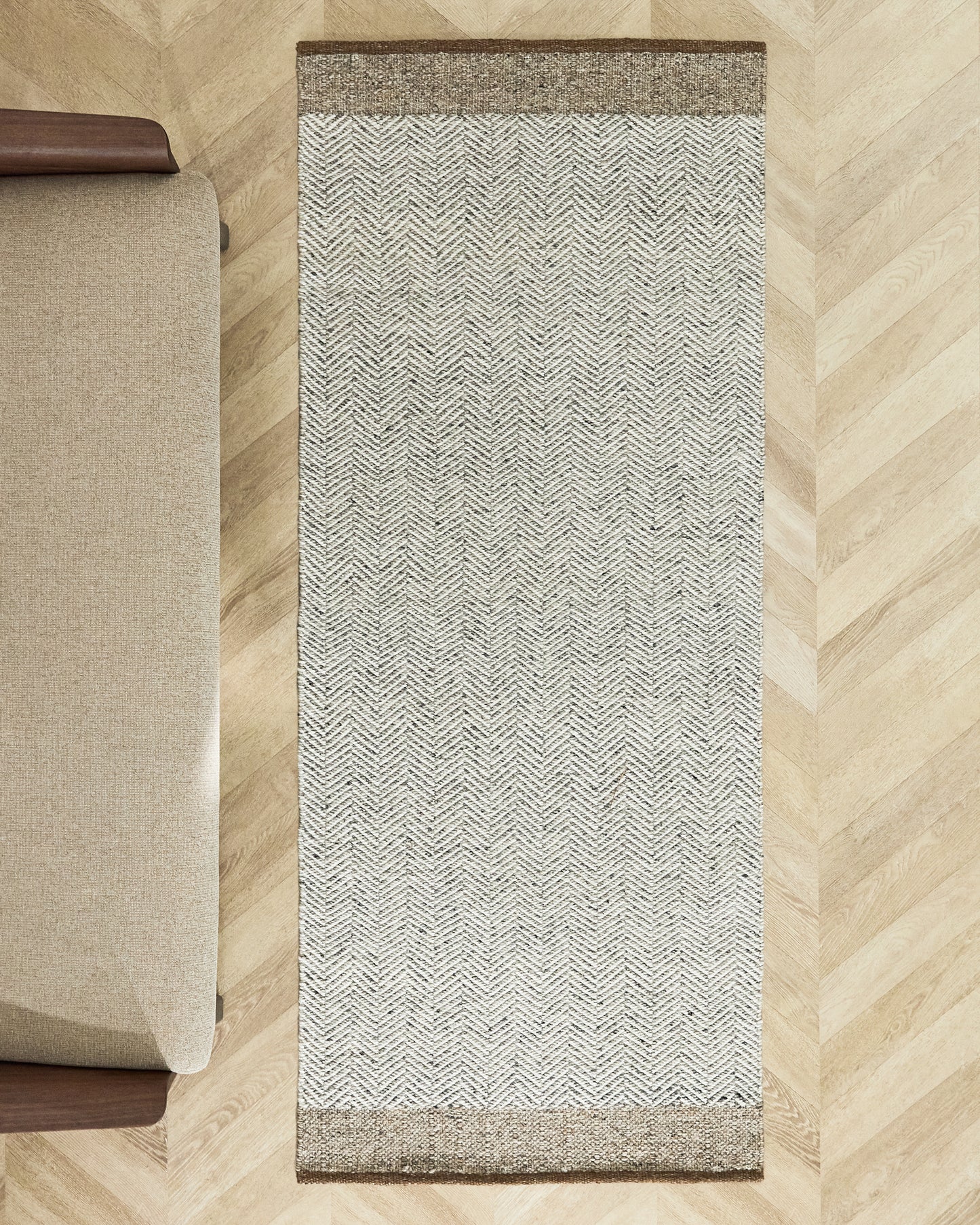 Passatoia Nifelia jacquard in lana beige 160 x 230 cm
