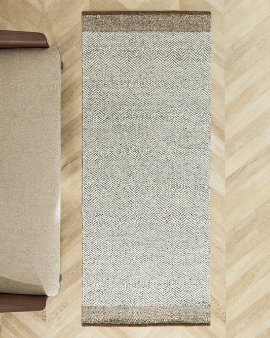 Passatoia Nifelia jacquard in lana beige 160 x 230 cm