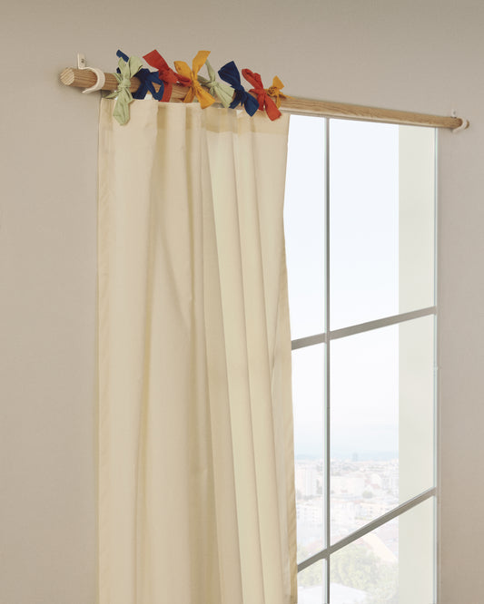 Tenda Zelda 100% cotone bianco e fiocchi multicolori 135 x 270 cm