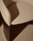 Sedia Bosca in ciniglia beige e impiallacciatura in noce