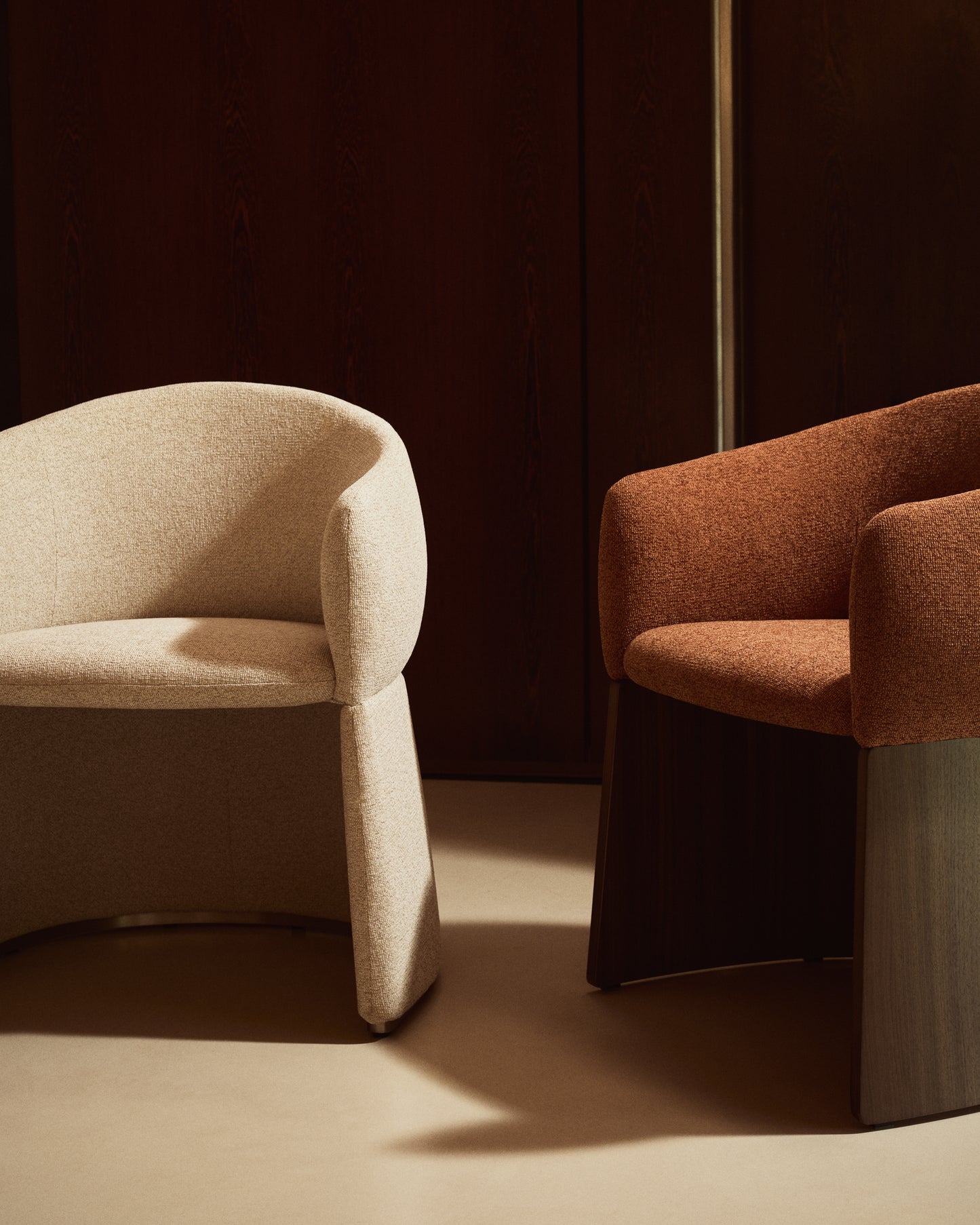 Sedia Bosca in ciniglia beige
