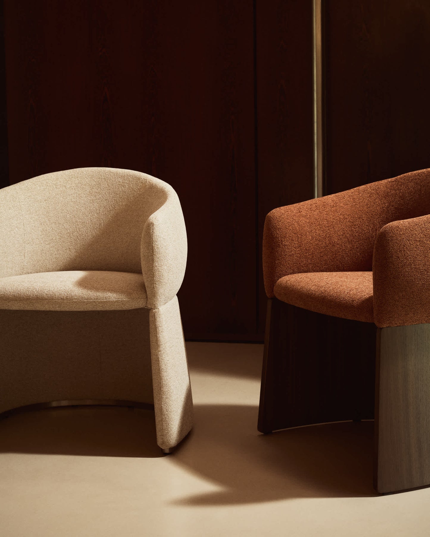 Sedia Bosca in ciniglia beige