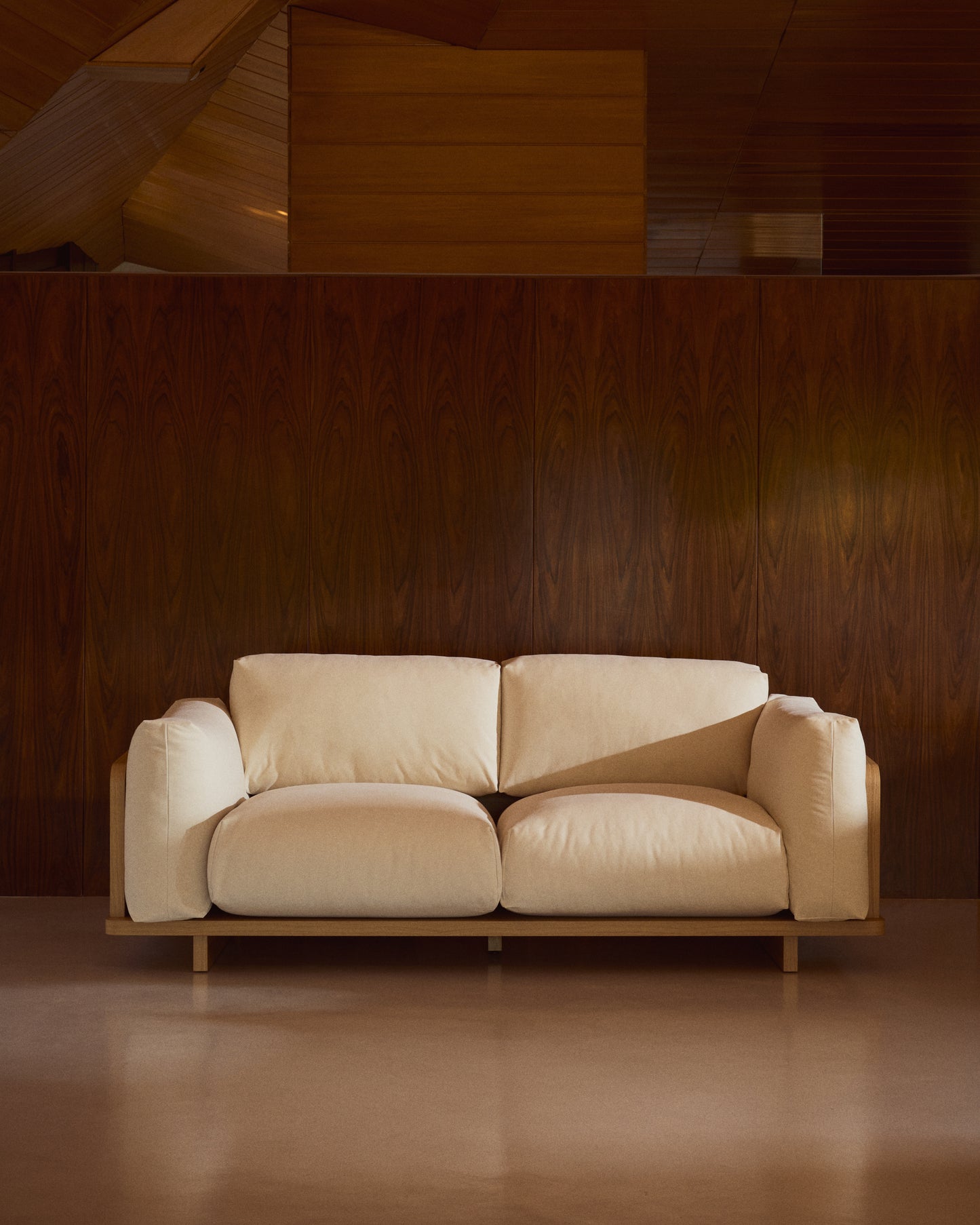 Divano Oaq 3 posti beige 225 cm