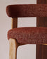 Sgabello Granite in ciniglia terracotta e legno massiccio di frassino con finitura in tonalità naturale 65 cm