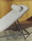 Divano Osla in ciniglia beige con gambe in acciaio inox spazzolato 175 cm