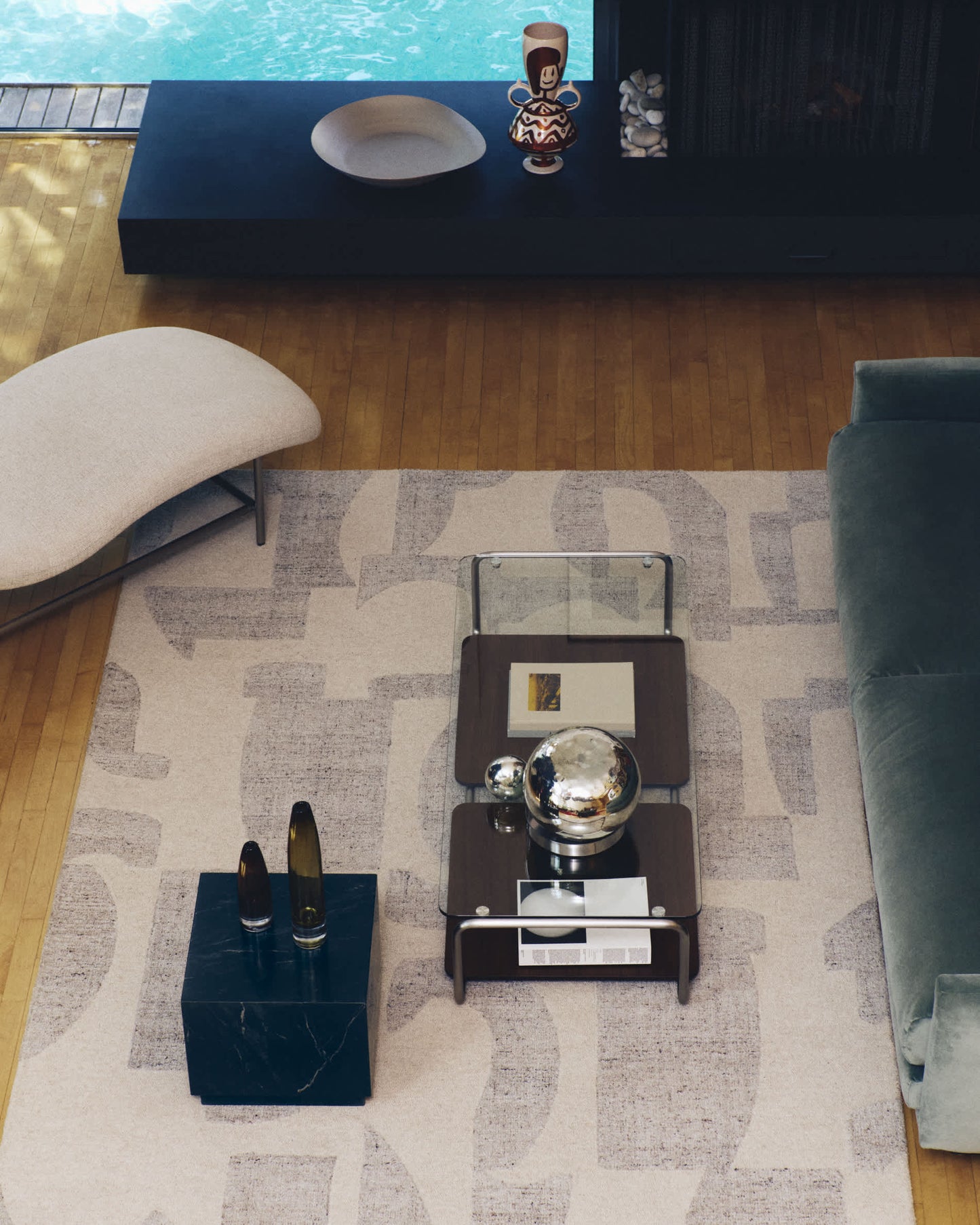 Tappeto Norela in misto lana jacquard grigio 300 x 200 cm