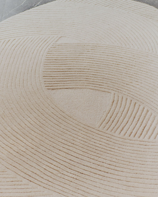 Tappeto Domm di lana beige 160 x 230 cm