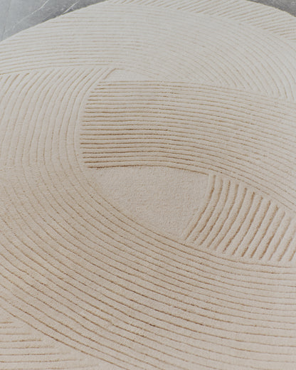 Tappeto Domm di lana beige 160 x 230 cm