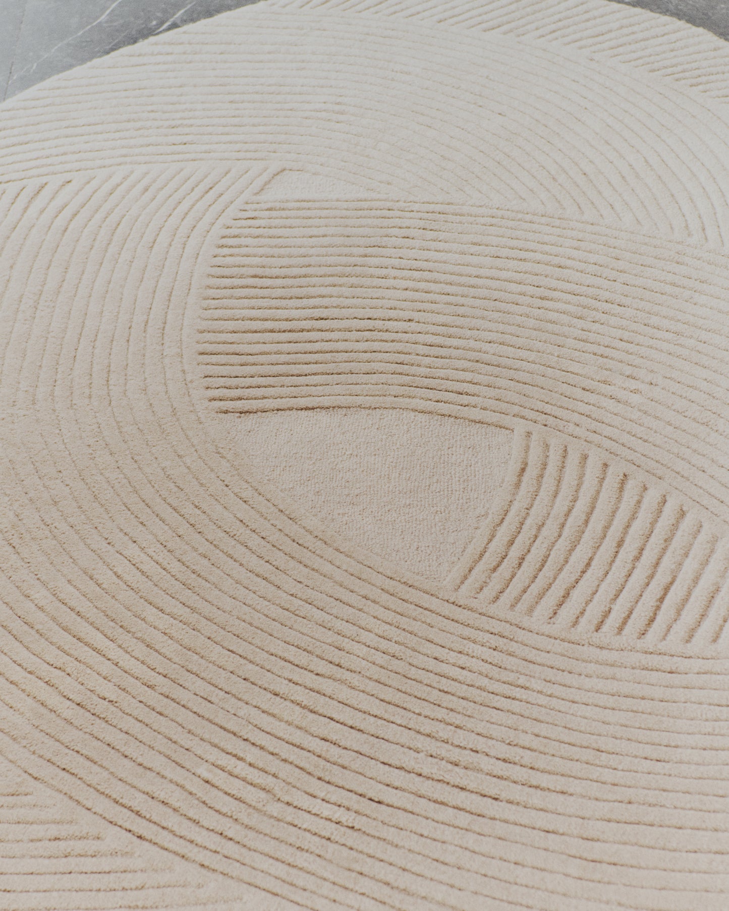 Tappeto Domm di lana beige Ø 200 cm
