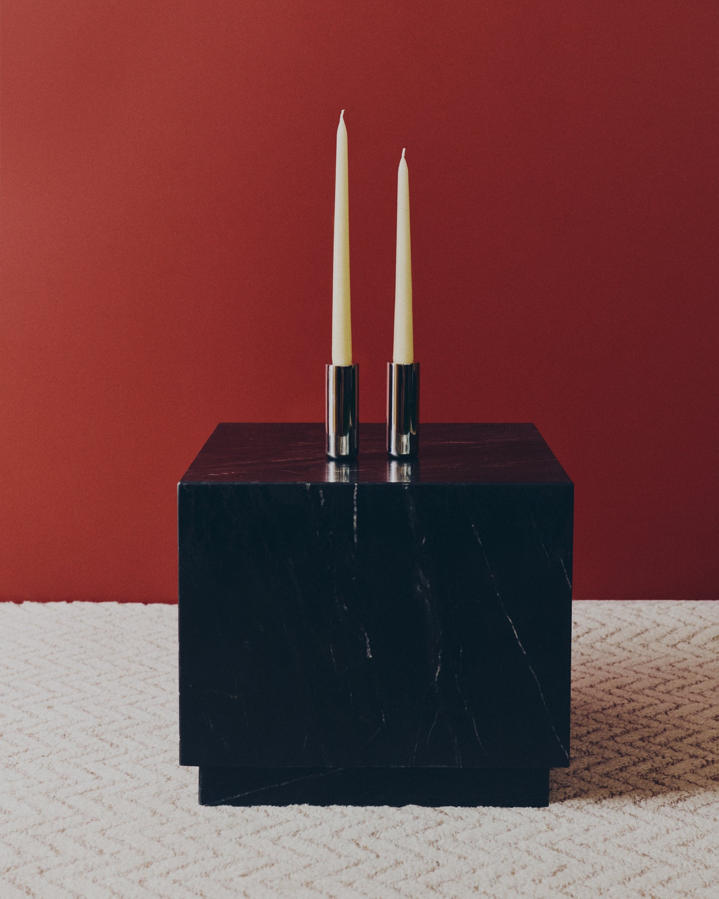 Tavolino da appoggio Sorein in marmo nero 40 x 40 cm
