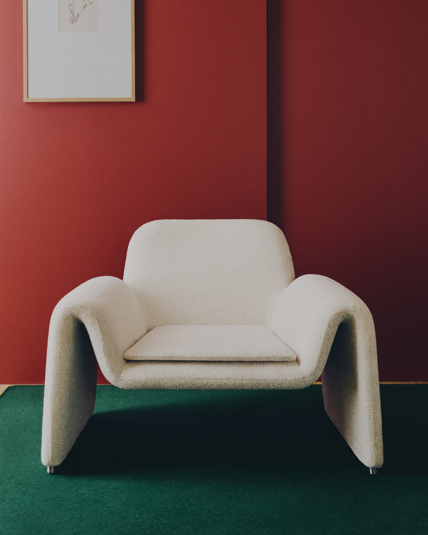 Poltrona Melvia in ciniglia beige