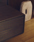 Letto Norlen con 2 comodini in impiallacciatura di noce con finitura scura e luce LED per materasso 160 x 200 cm