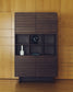 Credenza alta Norlen 4 ante in impiallacciato di noce 100 x 163 cm