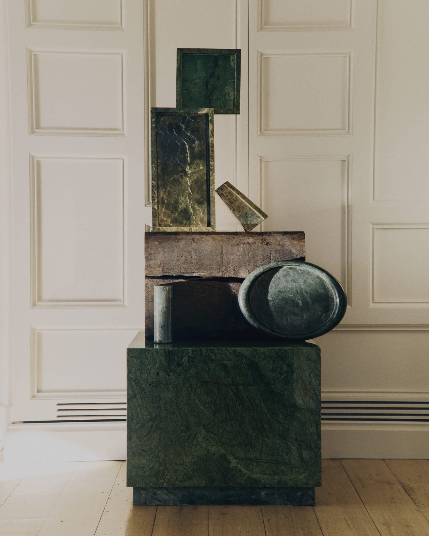 Tavolino da appoggio Sorein in marmo verde 50 x 50 cm