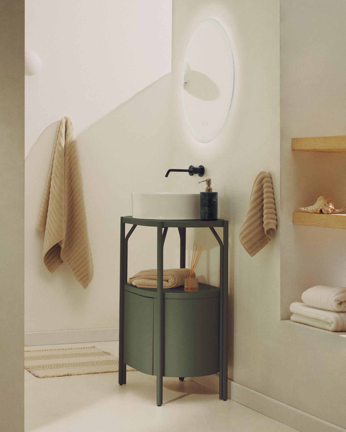 Mobile bagno Arely con struttura in acciaio e MDF laccato verde 60 x 40 cm