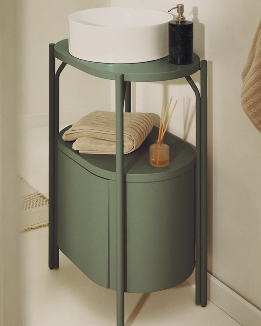 Mobile bagno Arely con struttura in acciaio e MDF laccato verde 60 x 40 cm
