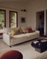 Divano Veliro 3 posti in ciniglia beige con gambe in acciaio nero 240 cm FSC Mix Credit