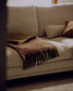 Divano Veliro 3 posti in ciniglia beige con gambe in acciaio nero 240 cm FSC Mix Credit