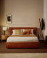 Letto sfoderabile Arvian in ciniglia terracotta con contenitore apribile per materasso 160 x 200 cm