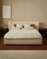 Letto sfoderabile Arvian in ciniglia beige con contenitore apribile per materasso 160 x 200 cm