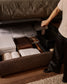Letto sfoderabile Dafra in ciniglia marrone scuro con contenitore apribile per materasso 180 x 200 cm