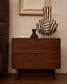 Comodino Norlen 2 cassetti in impiallacciato di noce 60 x 52 cm