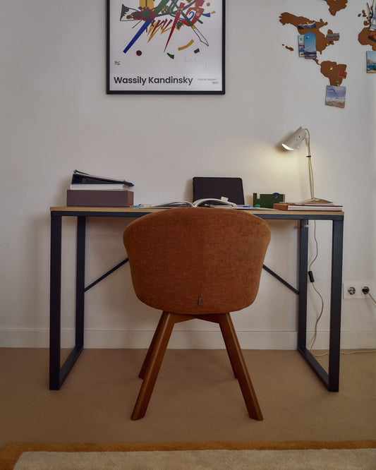 Scrivania rettangolare Talbot 120 x 60 cm nero
