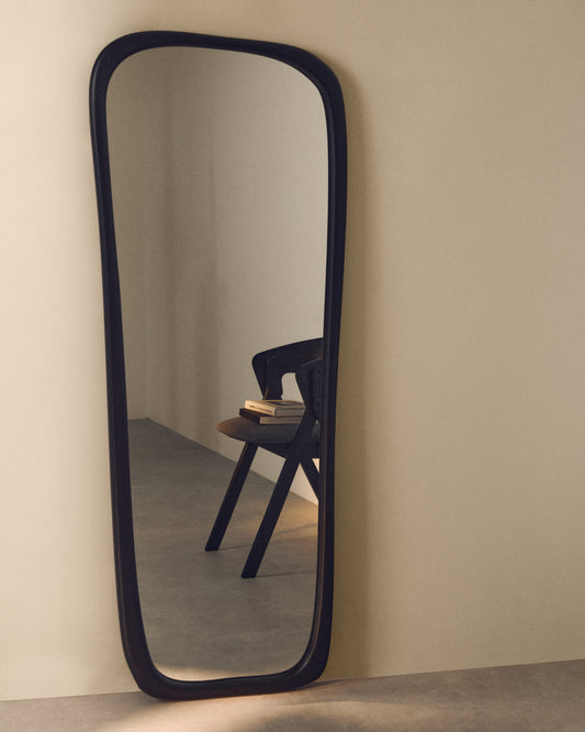 Specchio Alura in legno di teak nero 158 x 61 cm