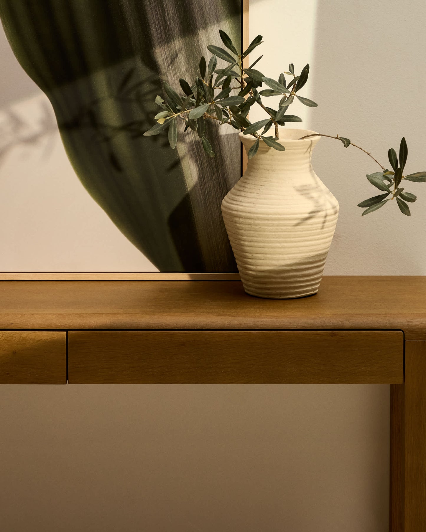 Vaso Pria in cartapesta beige 25 cm