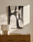 Quadro astratto Onure in bianco e nero (60 x 90 cm)