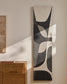 Quadro astratto Onure in bianco e nero (45 x 180 cm)