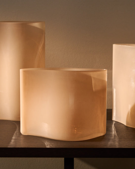 Vaso Ardeni in vetro rosa pallido 15,5 cm