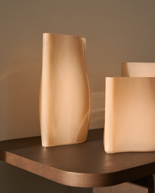 Vaso Ardeni in vetro rosa pallido 28 cm