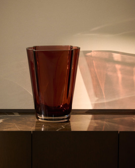 Vaso Uconi in vetro bordeaux 35 cm
