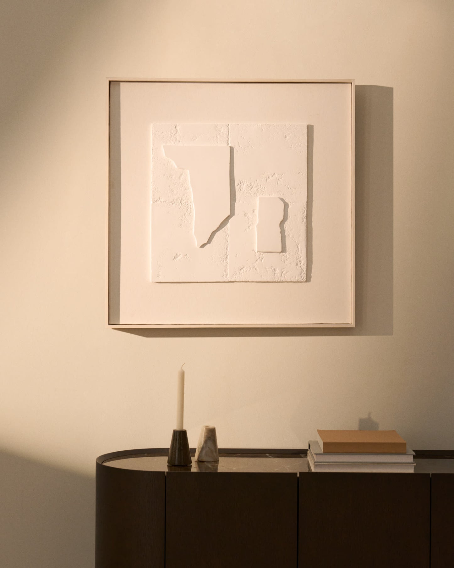 Quadro astratto Gadir bianco 80 x 80 cm