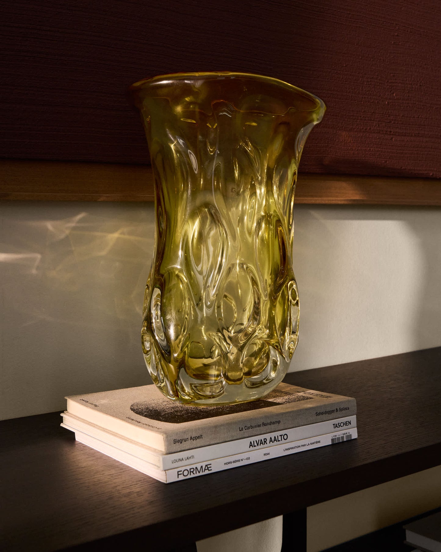 Vaso Sidula in vetro ambrato trasparente, 37 cm