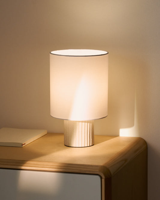 Lampada da tavolo Eshe in ceramica con finitura beige