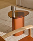 Tavolino Olir in vetro temperato e acciaio marrone 48 x 46,8 cm