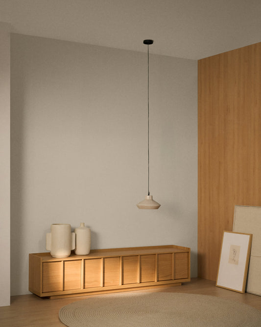 Mobile TV Onix in impiallacciatura di rovere con finitura tono naturale 200 x 45 cm FSC Mix Credit