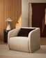 Poltrona Milare in ciniglia beige 83 cm FSC 100%
