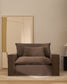 Poltrona sfoderabile Anarela in 100% lino tortora 150 cm FSC Mix Credit