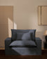 Poltrona sfoderabile Anarela in lino e viscosa grigio scuro 150 cm FSC Mix Credit