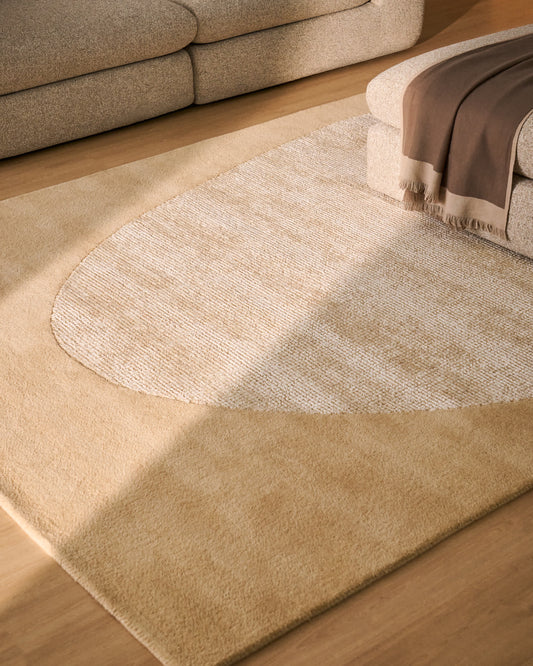 Tappeto Ivena in lana beige 200 x 300 cm