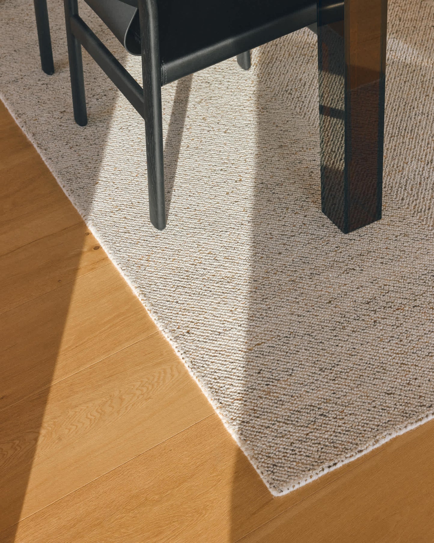 Tappeto Lenuo in lana e cotone jacquard écru 160 x 230 cm