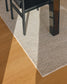 Tappeto Lenuo in lana e cotone jacquard écru 160 x 230 cm