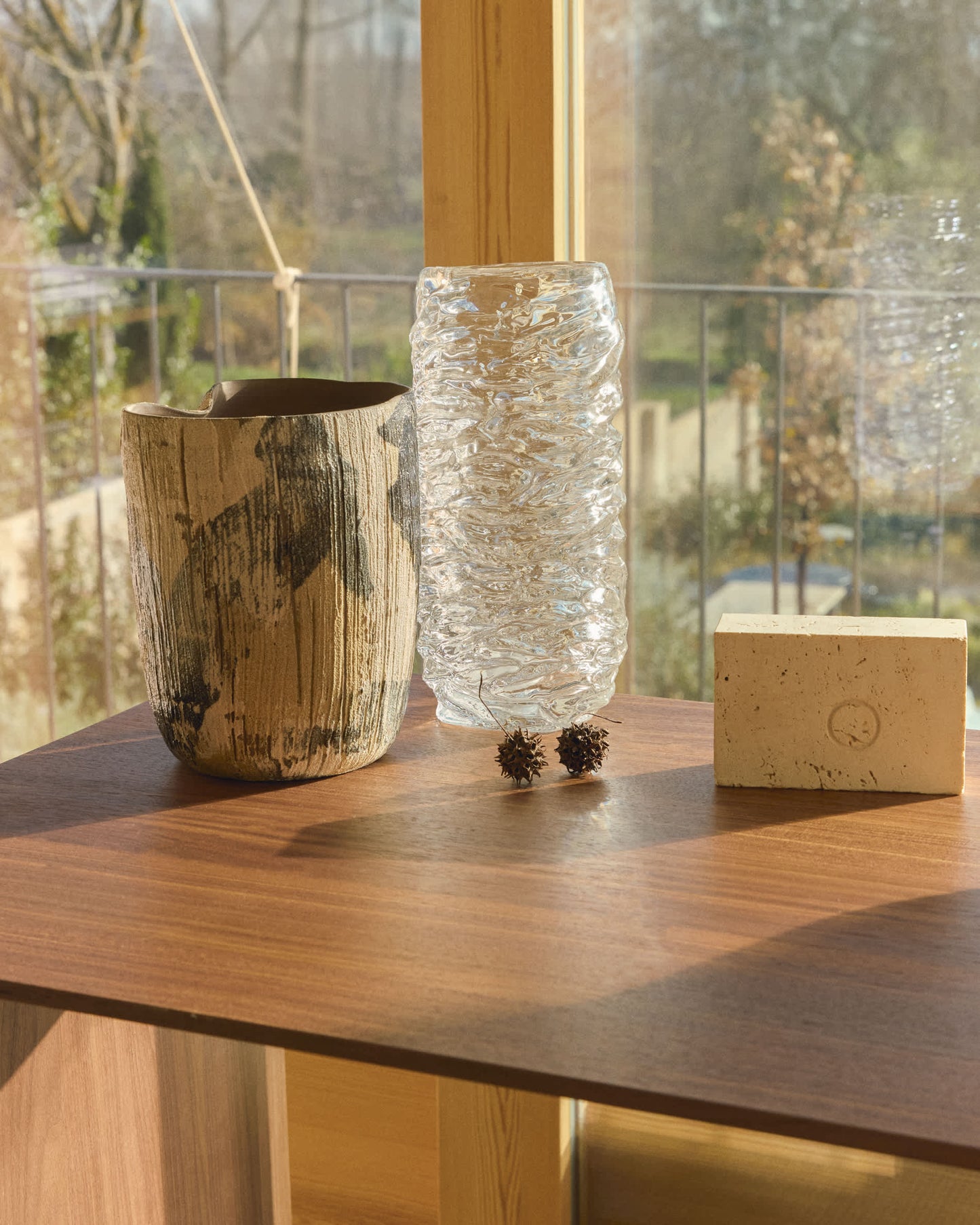 Vaso Dirva in ceramica marrone 38 cm