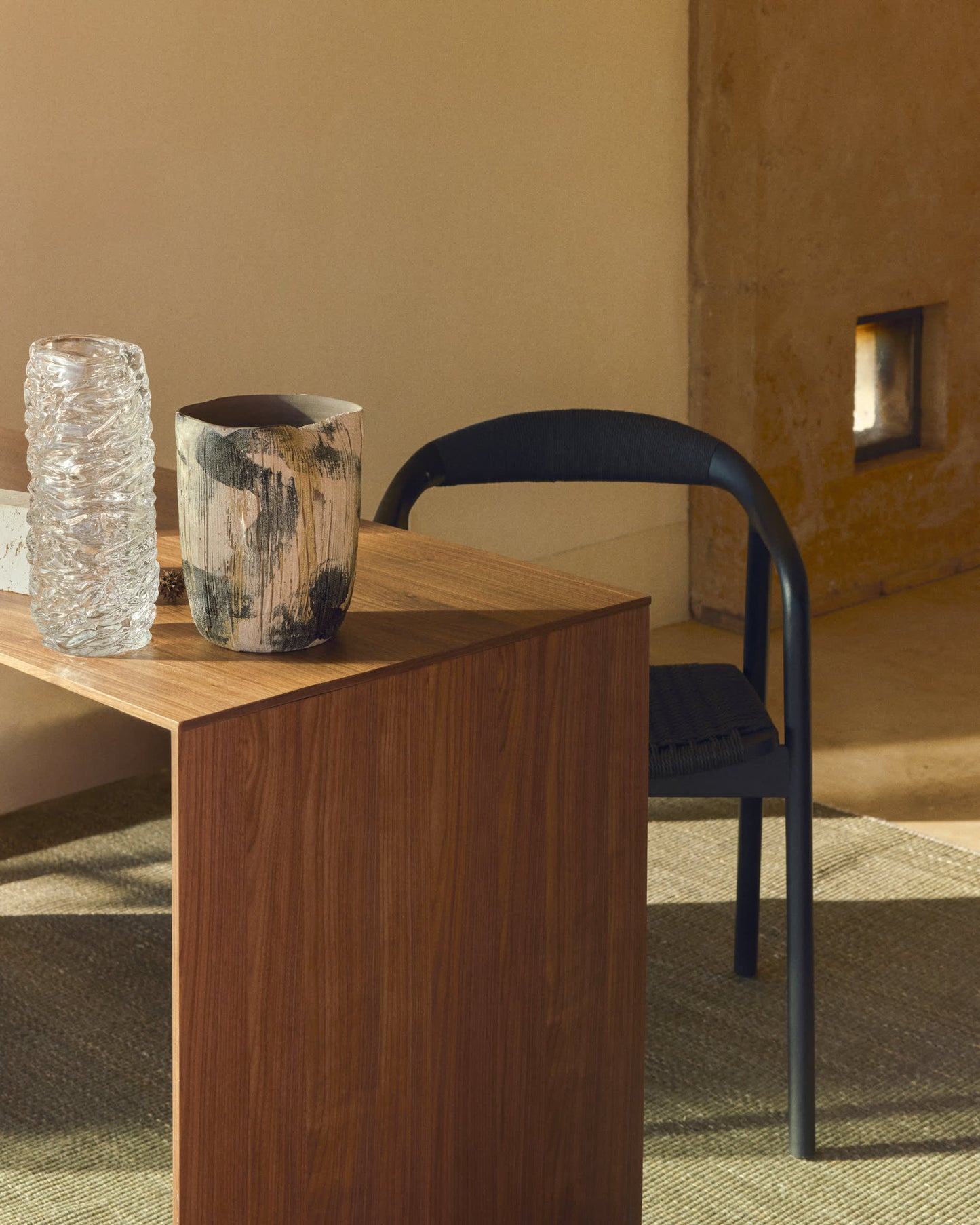 Vaso Dirva in ceramica marrone 38 cm